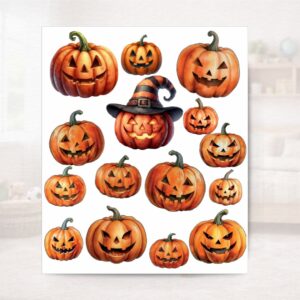 Halloween tökfejek matrica készlet - falra, ablakra