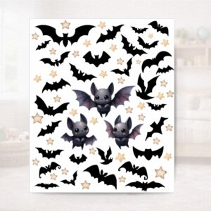 Halloween denevérek matrica készlet - falra, ablakra