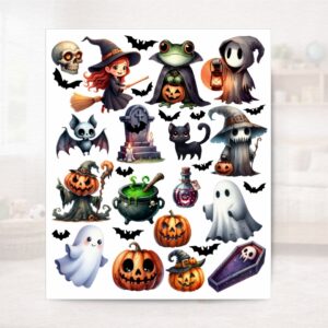 Halloween szellemes matrica készlet - falra, ablakra