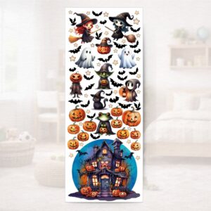 Halloween kék kastély matrica készlet - falra, ablakra