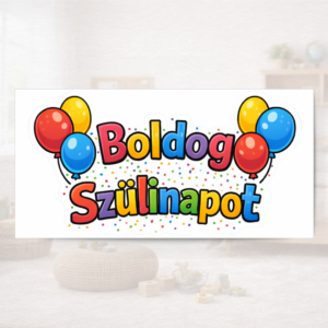 Falmatrica lufikkal "Boldog Szülinapot" - falra, ablakra